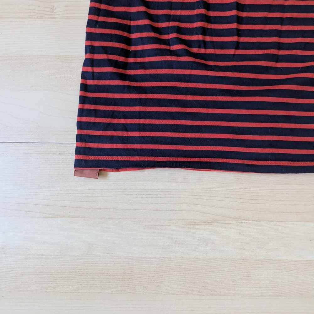 10‎ Crosby Derek Lam Red and Navy Striped Midi Dress - Picture 11 of 12